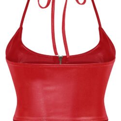 Hot Fix Faux leather Crop Top - Image 2