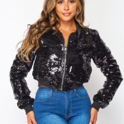 Disco Ballin Sequin Bomber Jacket - Image 3