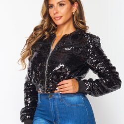 Disco Ballin Sequin Bomber Jacket