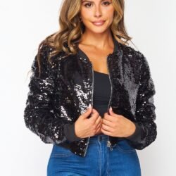 Disco Ballin Sequin Bomber Jacket - Image 2