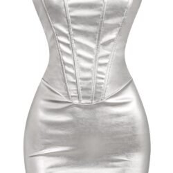 New You Strapless Silver Mini Dress