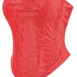 Matte Strapless Snake Print Corset Top Red - Image 2