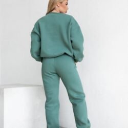 Varsity Fleece Jogger Set Pine Green - Image 3
